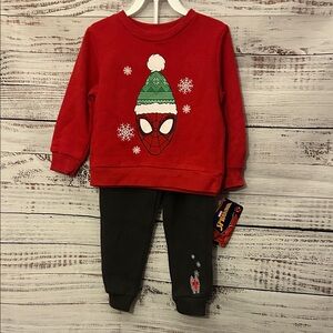 NWT Spider-Man Holiday Sweatshirt and Pants Set size 3t